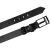 Cinturón de cuero negro hebilla rectangular con pasador plano