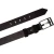 Handmade dark brown leather belt rectangular buckle with flat pin