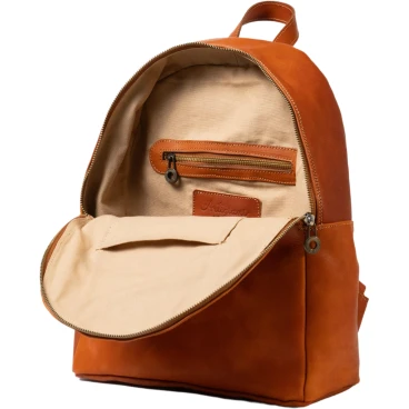 Sac à dos homme en cuir tanné au végétal coloris naturel