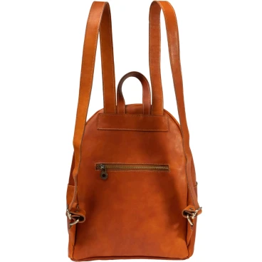 Mochila para hombre en piel de curtición vegetal color natural.
