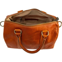 Handcrafted bowling bag in calf leather made in Tuscany