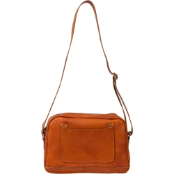 Borsa bandolera en piel de curtición vegetal hecho a mano en Italia
