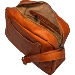 Borsa bandolera en piel de curtición vegetal hecho a mano en Italia