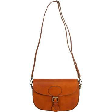 Women's crossbody bag handmade tan vegetable-tanned leather