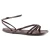 Fache sandalen damen aus dunkelbraunem Leder in Italien von Hand gefertigt