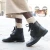 Men's black leather ankle boots handmade in Italy
