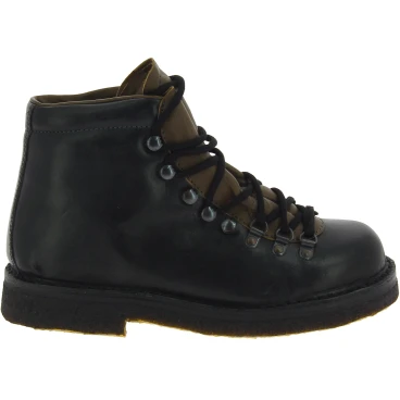 Bergstiefel Damen aus Schwarze Leder mit kreppsohle
