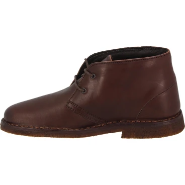 Botas desierto para mujer de cuero marrón oscuro con forro de invierno
