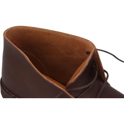 Women's dark brown leather chukka boots with winter lining