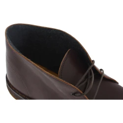 Women's dark brown leather chukka boots with winter lining