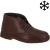 Women's dark brown leather chukka boots with winter lining