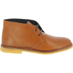 Men's brown leather chukka boots with winter lining