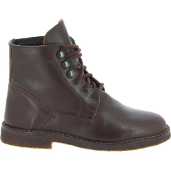Women's dark brown leather ankle boots with winter lining