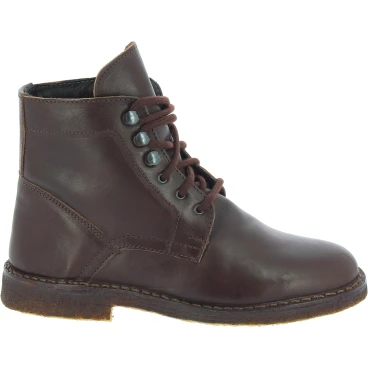 Women's dark brown leather ankle boots with winter lining