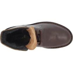 Women's dark brown leather ankle boots with winter lining