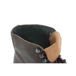 Stivaletti da donna in pelle marrone scuro con fodera invernale