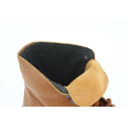 Botines para mujer de cuero marron con forro de invierno