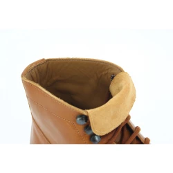 Women's tan leather ankle boots with winter lining