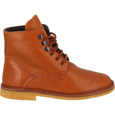 Botines para mujer de cuero marron con forro de invierno