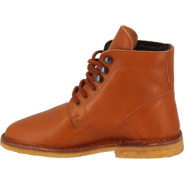 Women's tan leather ankle boots with winter lining