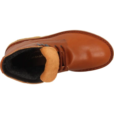 Botines para mujer de cuero marron con forro de invierno