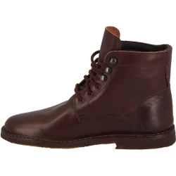 Men's dark brown leather ankle boots with winter lining