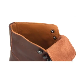 Men's dark brown leather ankle boots with winter lining