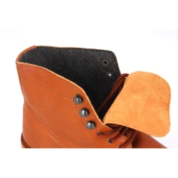 Men's tan leather ankle boots with winter lining