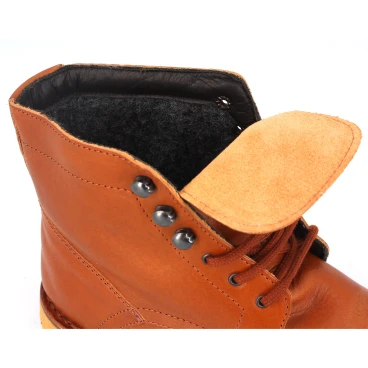 Men's tan leather ankle boots with winter lining