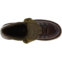 Zapatillas de montaña en piel de curtido vegetal marrón oscuro