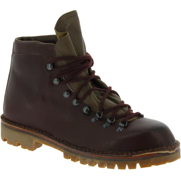 Bergschuhe aus dunkelbraunem pflanzlich gegerbtem Leder