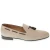 Tassels loafers in beige suede leather handmade by Fratelli Borgioli