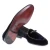 Mocasín belga en terciopelo azul oscuro y charol hecho a mano por Fratelli Borgioli