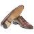 Wholecut oxford shoes in brown leather woven and hand-dyed by Fratelli Borgioli
