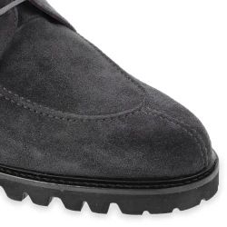 Botines con cordones para hombre en ante gris hechos a mano por Fratelli Borgioli