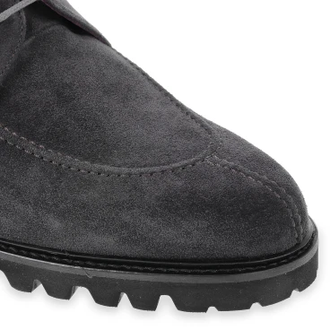 Botines con cordones para hombre en ante gris hechos a mano por Fratelli Borgioli