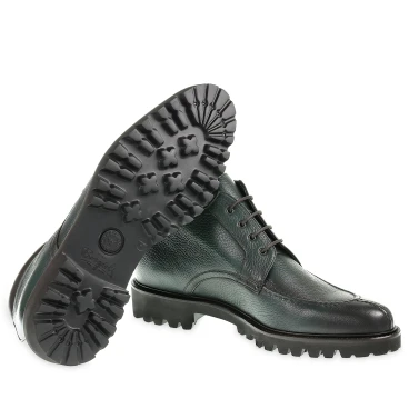 Flaschengrüne Hirschleder-Stiefelette – Fratelli Borgioli – italienische Handwerkskunst