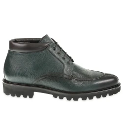 Flaschengrüne Hirschleder-Stiefelette – Fratelli Borgioli – italienische Handwerkskunst