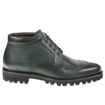 Bottle green deerskin ankle boot - Fratelli Borgioli - Italian craftsmanship