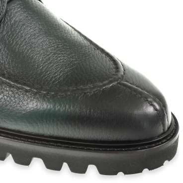 Flaschengrüne Hirschleder-Stiefelette – Fratelli Borgioli – italienische Handwerkskunst