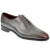 Men's Oxford wholecuts shoes in hand-dyed gray leather with burgundy shades