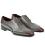Scarpe Oxford da uomo in pelle grigia tinta a mano con sfumature bordò