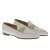 Mocasín Penny de ante y tejido tejido en blanco y beige