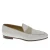Mocasín Penny de ante y tejido tejido en blanco y beige