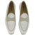 Mocasín Penny de ante y tejido tejido en blanco y beige