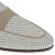 Penny loafer in white and beige suede and woven fabric