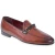 Men's loafer in brick-colored leather with braided loop