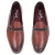 Men's loafer in brick-colored leather with braided loop