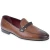 Mocasín para hombre en piel marrón con trabilla trenzada