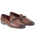 Mocassin pour homme en cuir marron avec boucle tressée
